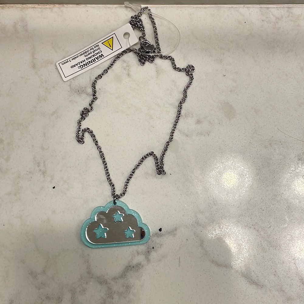 NEW Silver blue cloud necklace